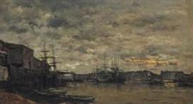 Charles-Francois Daubigny De haven van Bordeaux. France oil painting art